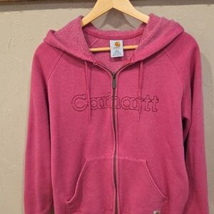 Carhartt Fuchsia Zip-Up Hoodie Ranch Casual Size Med 8/10